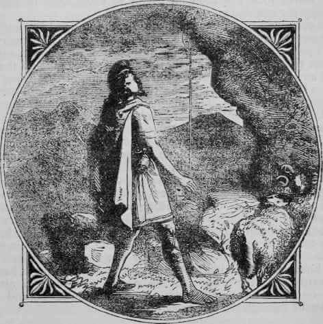 An old image of a shepherd named Megnes