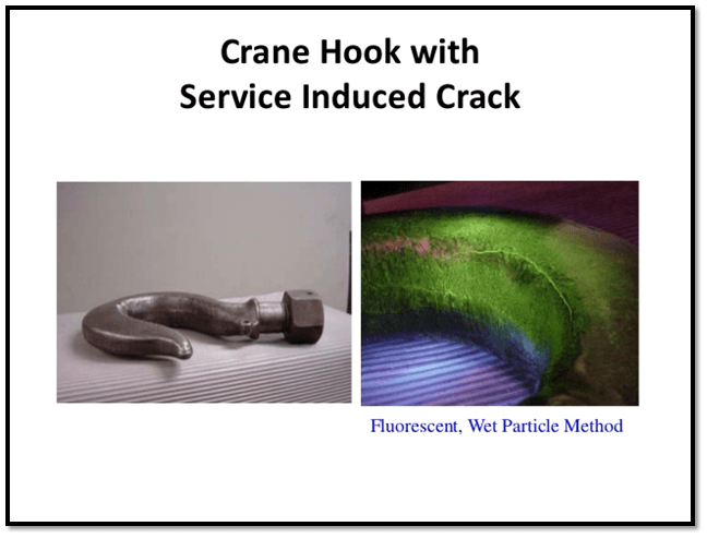 Fatigue crack in crane hook